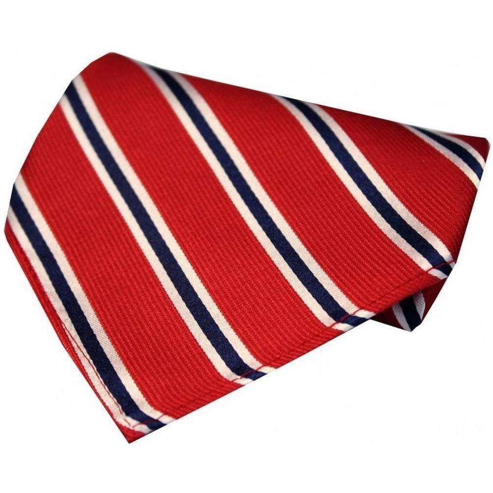 david van hagen striped silk handkerchief - red/white/blue