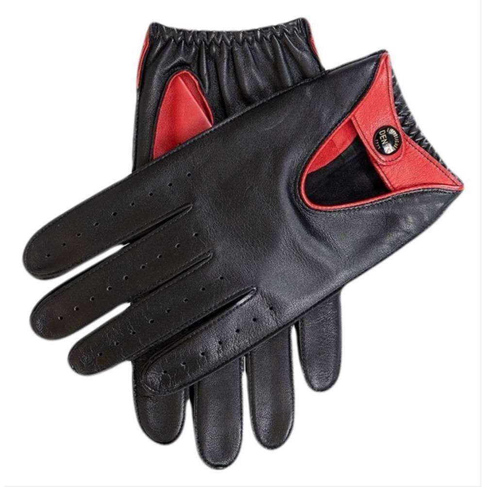 Dents Aberdeen Two Colour Driving Gloves - Black/Berry