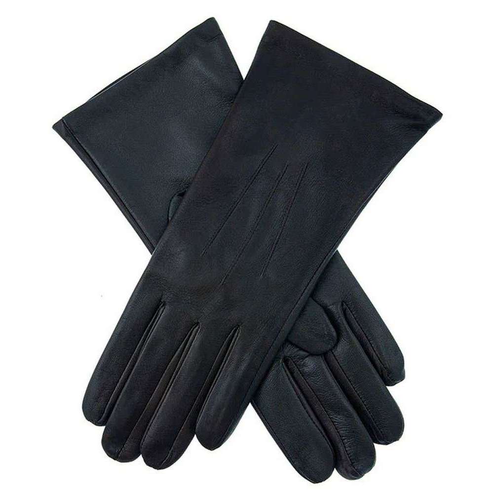 Dents Apley Touchscreen Silk Lined Leather Gloves - Navy/Black