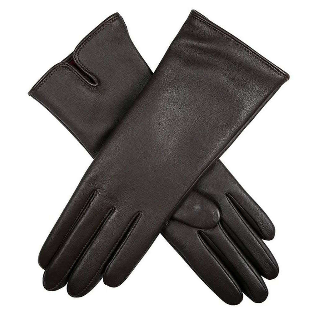 Dents Belfield Cashmere Lined Touchscreen Leather Gloves - Mocca/Saffron