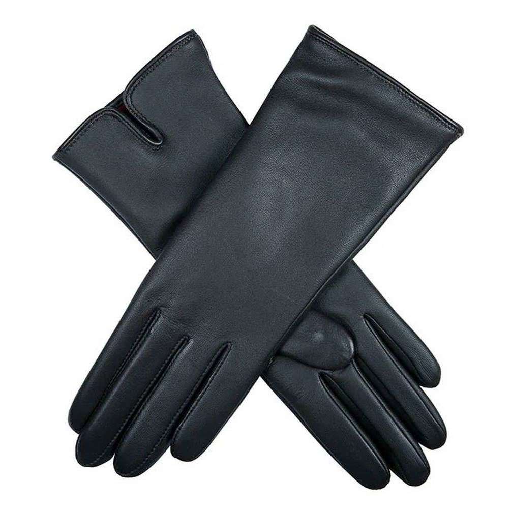 Dents Belfield Cashmere Lined Touchscreen Leather Gloves - Navy/Turquoise