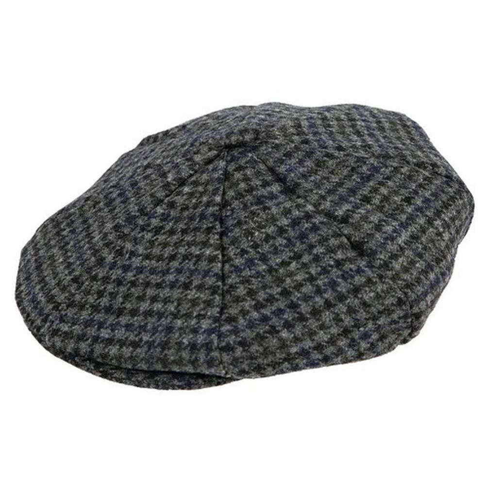 Dents Blagdon Abraham Moon Yorkshire Dogtooth Check Newsboy Cap - Graphite Grey