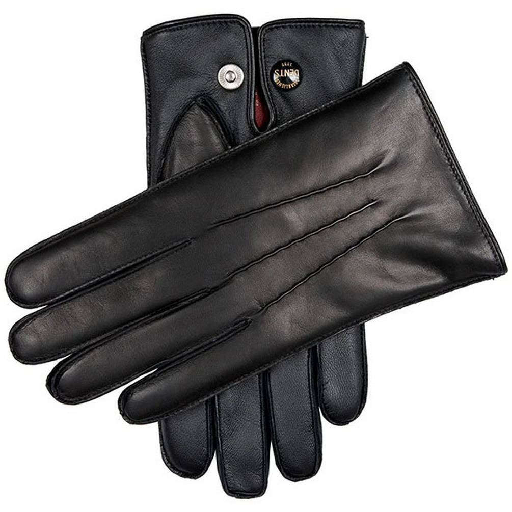 Dents Burton Touchscreen Leather Gloves - Black/Grey
