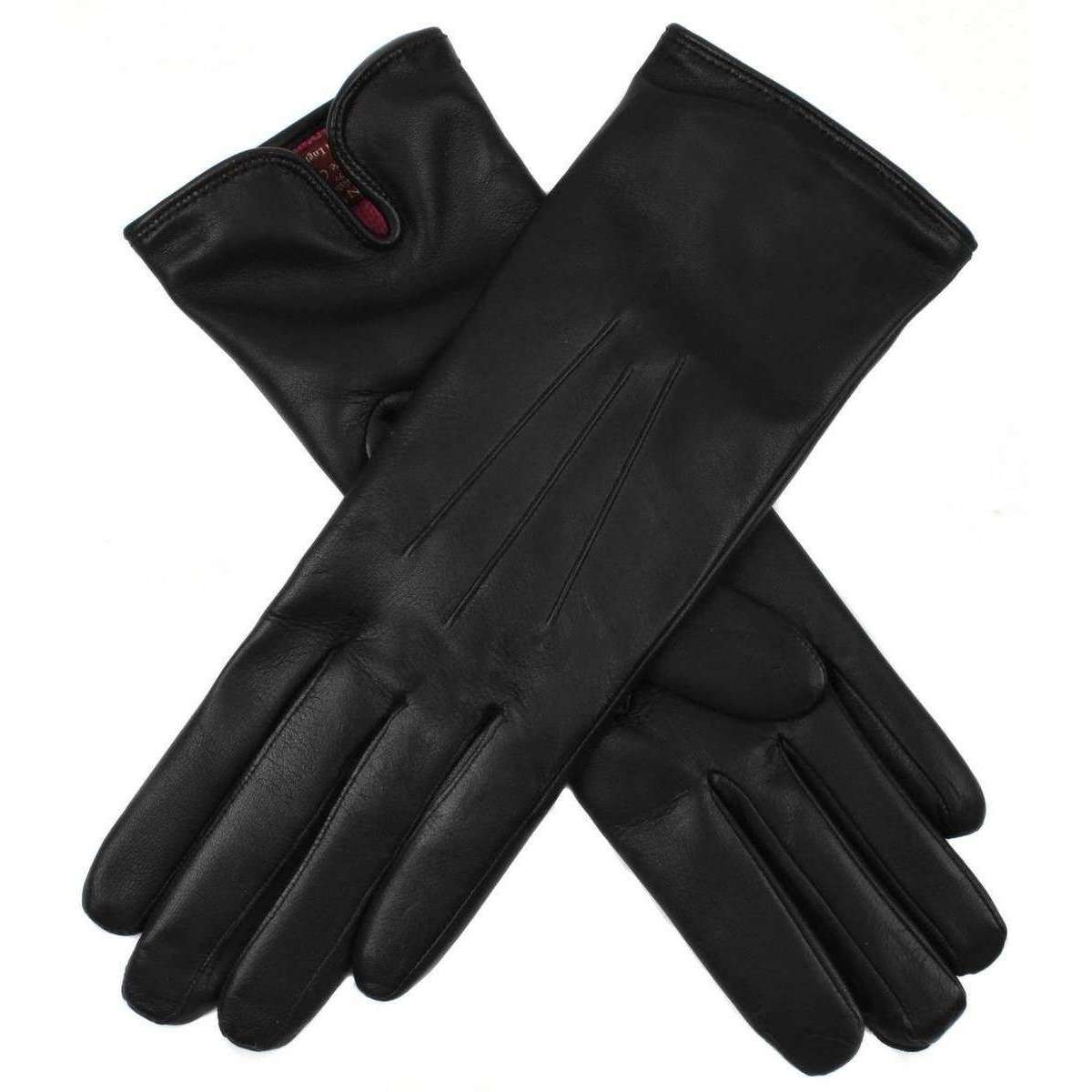 Dents Charlcote Cashmere Lined Gloves - Black/Rose Red