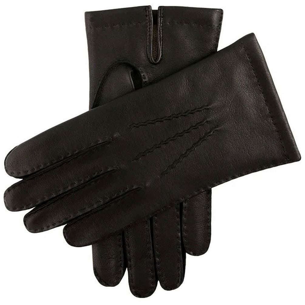 Dents Cheddar Cashmere Lined Short Finger Length Leather Gloves - Black - Small - 7.5" | 19cm