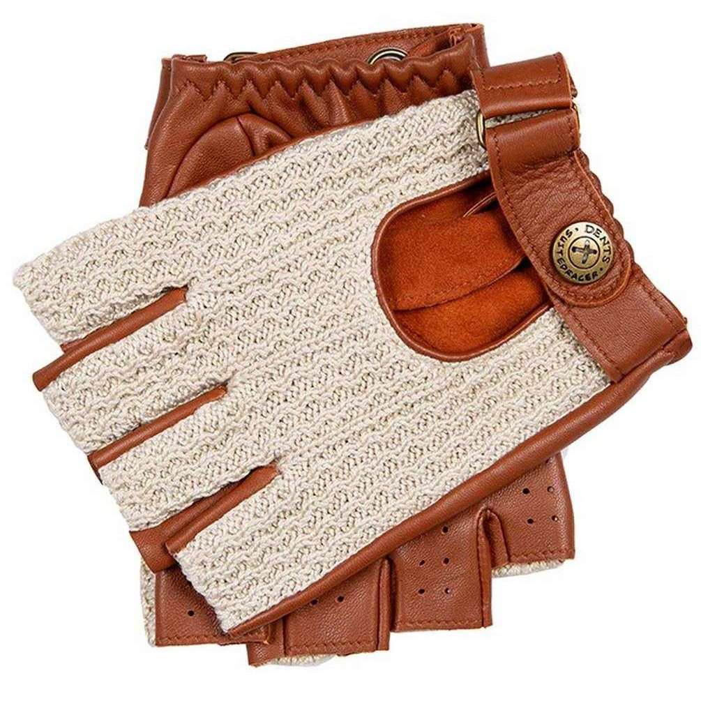 Dents Cleave Crochet Fingerless Driving Gloves - Highway Tan - Small - 7.5-8" | 19-20.5cm