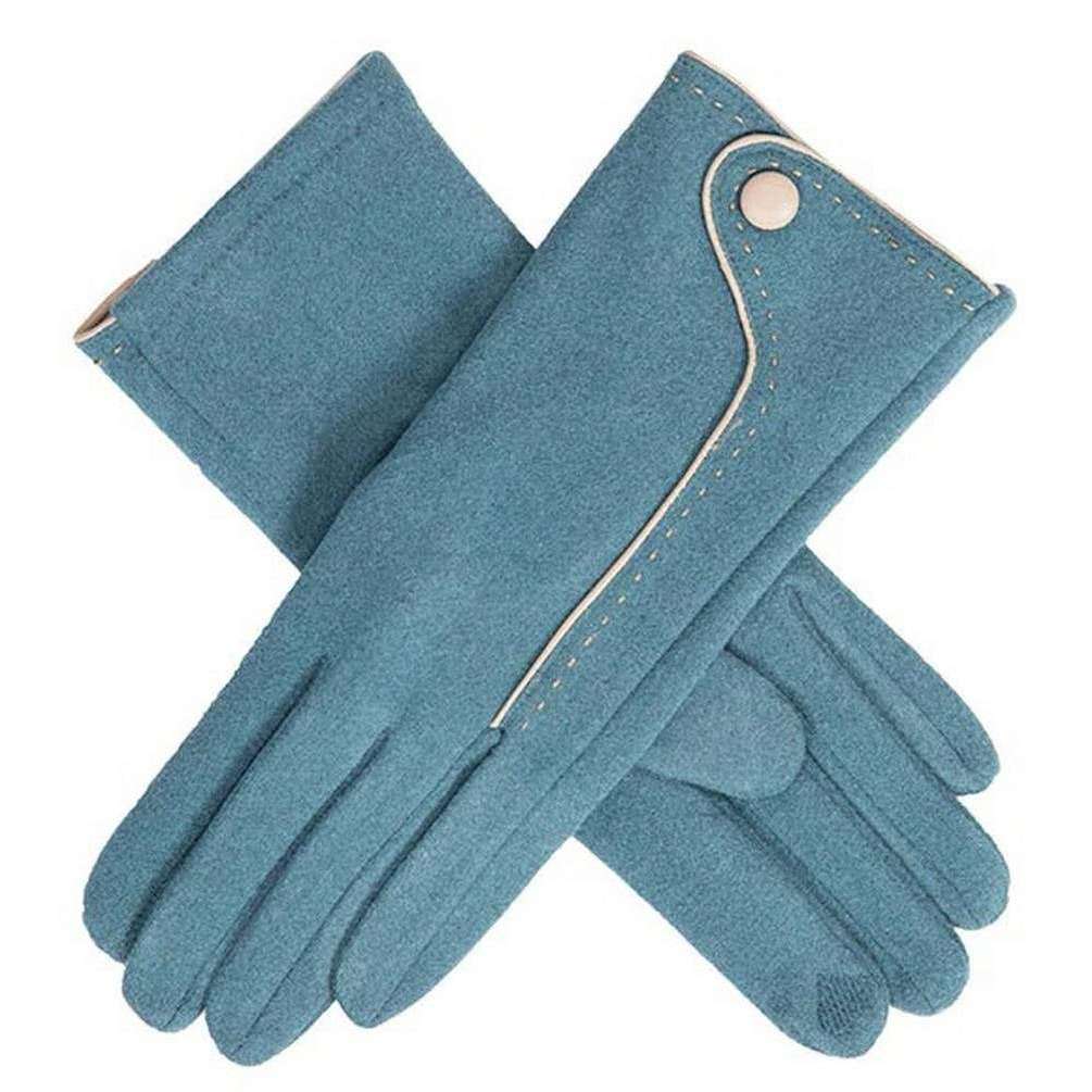 Dents Contrast Stitching Touchscreen Gloves - Saxe Blue