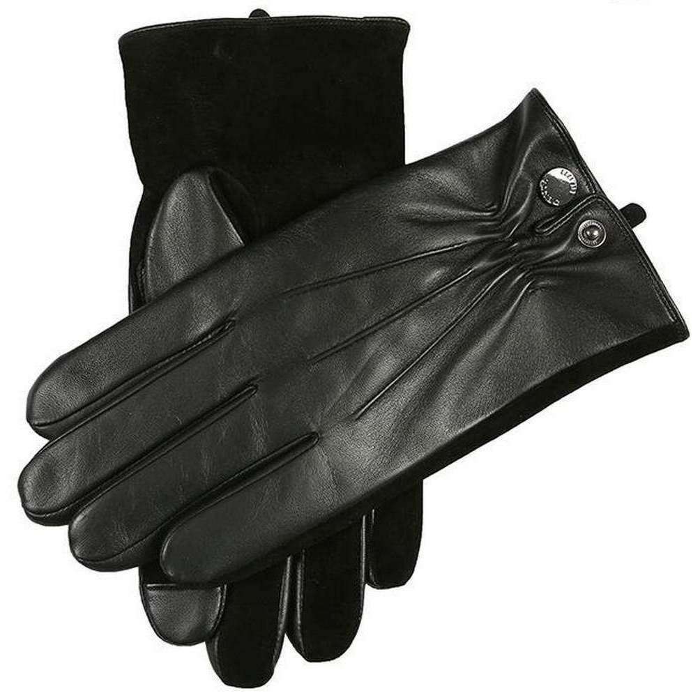 Dents Esher Wool Lined Touchscreen Leather Gloves - Black