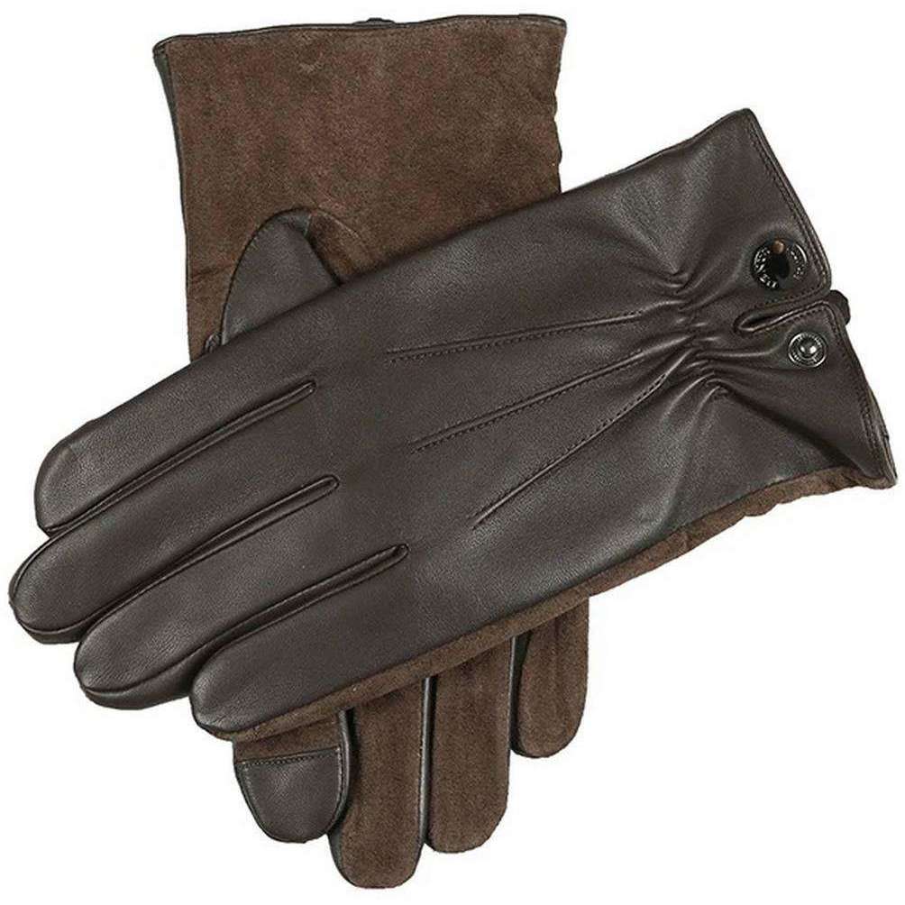 Dents Esher Wool Lined Touchscreen Leather Gloves - Brown