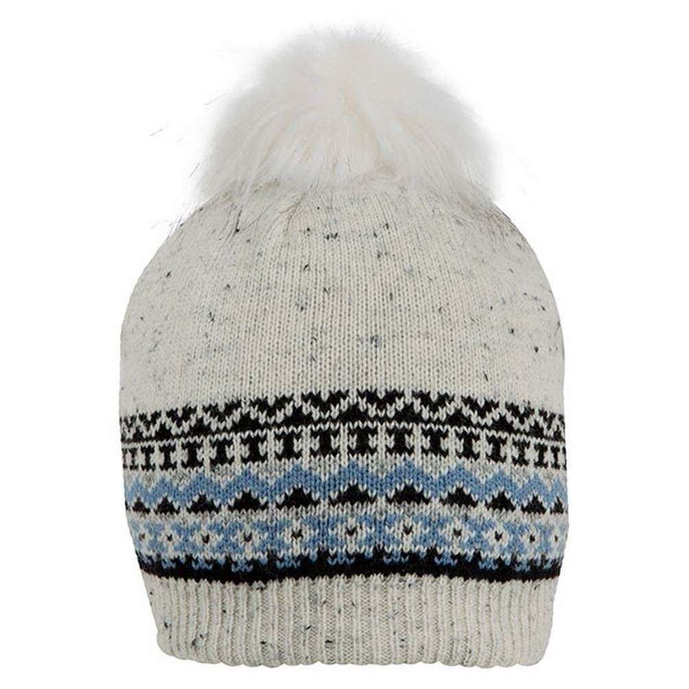 Dents Fair Isle Wool Blend Knitted Pom Pom Hat - Winter White