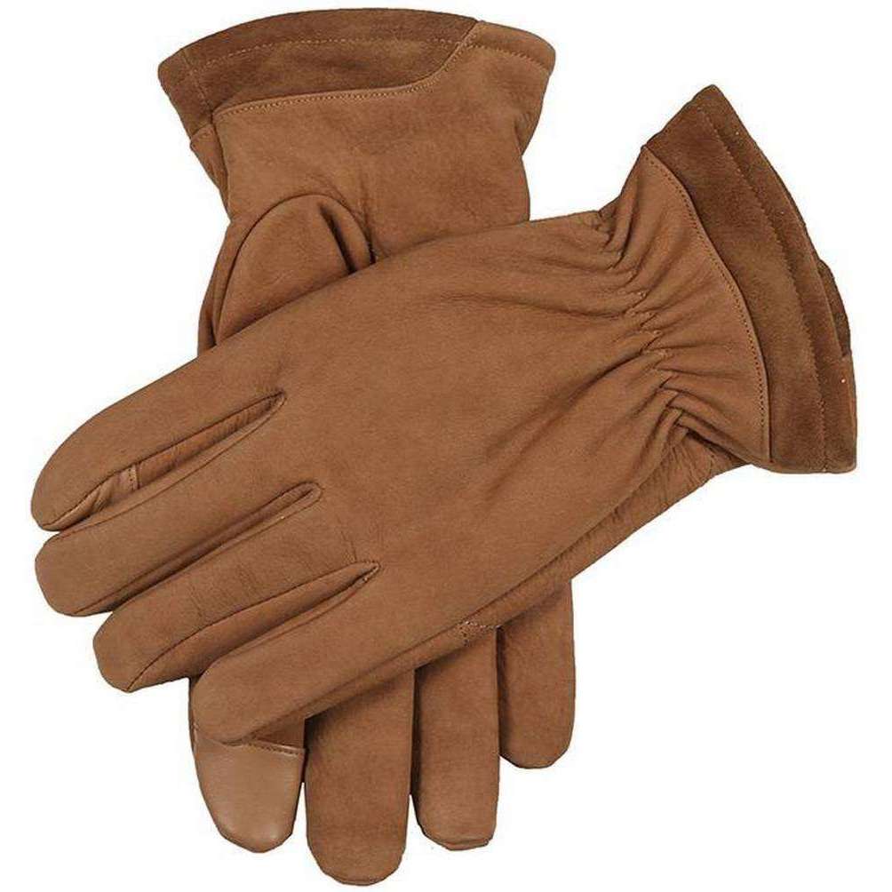 Dents Farnham Wool Lined Touchscreen Leather Gloves - Camel Beige