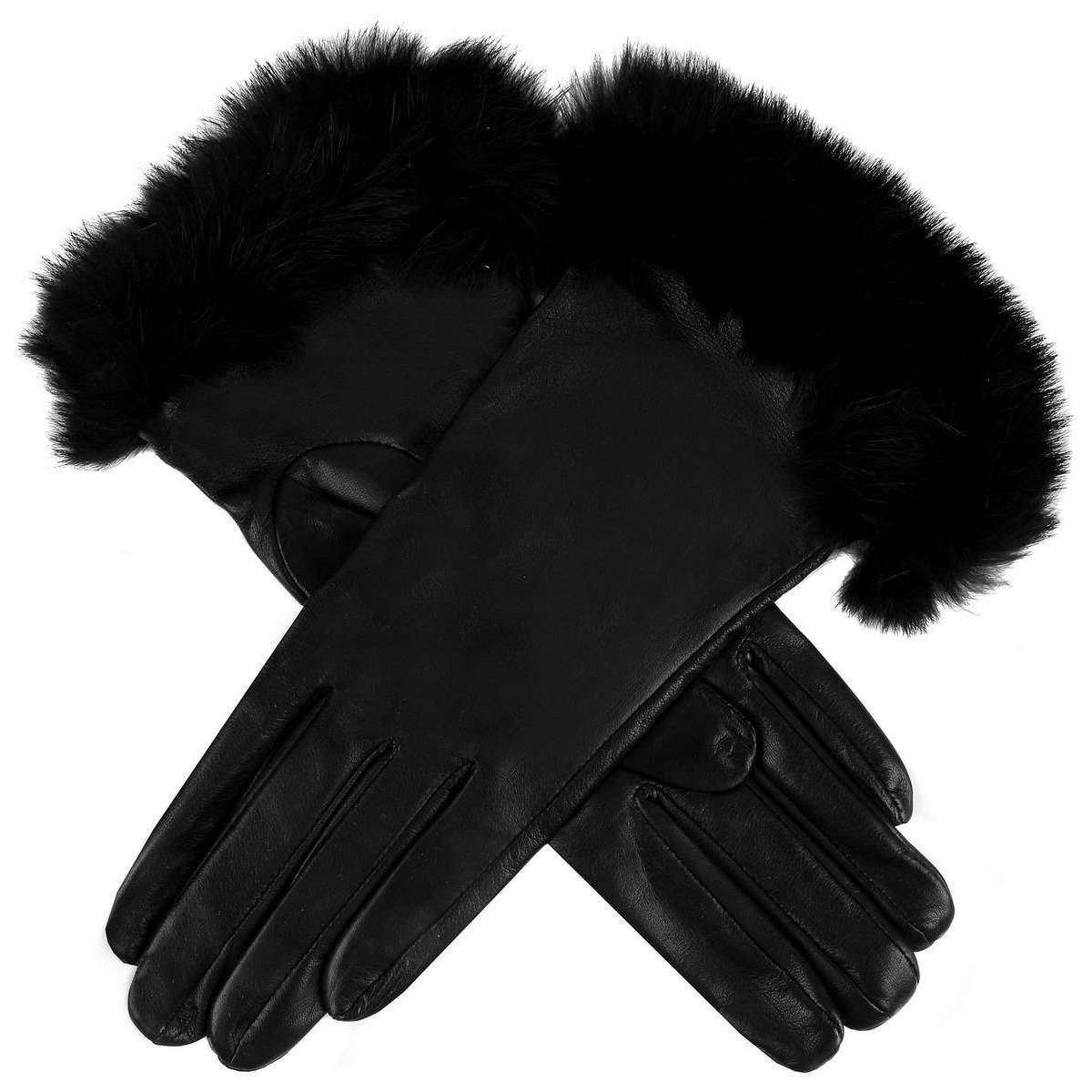 Dents Glamis Silk Lined Gloves - Black/Black/Rose Pink