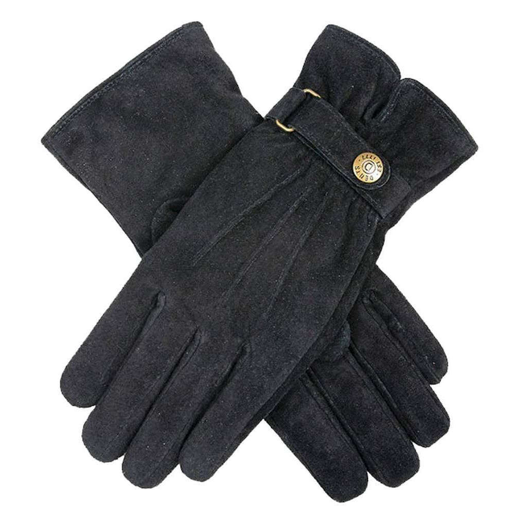 Dents Hazel Pigsuede Gloves - Black