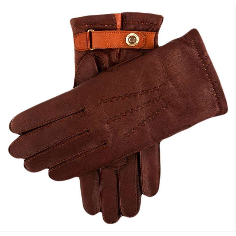 Dents Howard Contrast Strap Hairsheep Gloves - English Tan/High Tan