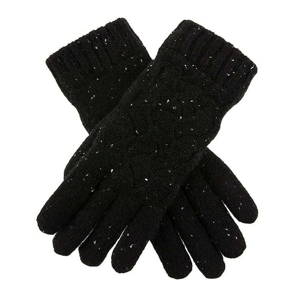 Dents Lace Knit Wool Blend Gloves - Black
