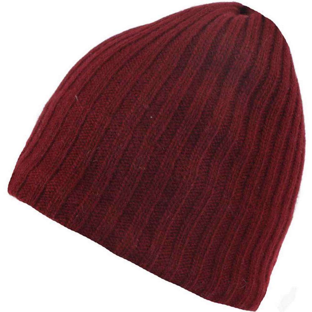 Dents Lambswool Blend Knitted Beanie - Burgundy