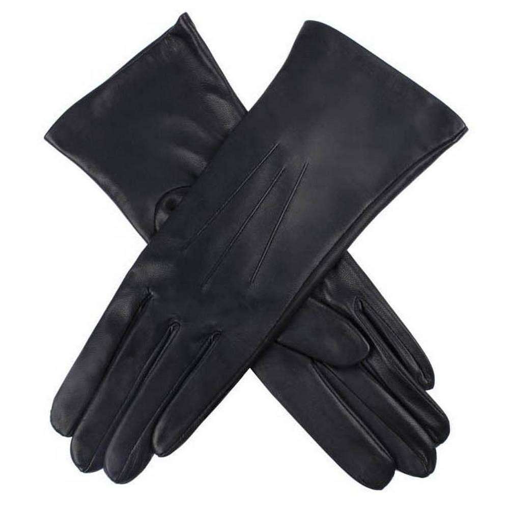 Dents Longleat Silk Lined Gloves - Navy/Rose Red