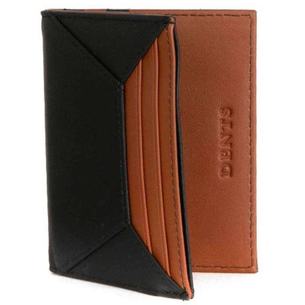 Dents Medway RFID Card Holder Leather Wallet - Black/Highway Tan