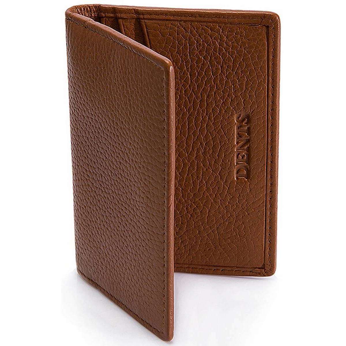 Dents Pebble Grain RFID Card Holder - Cognac