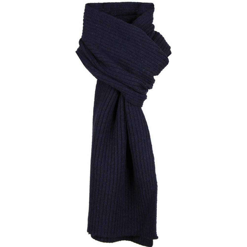 Dents Plain Ribbed Knitted Scarf - Navy