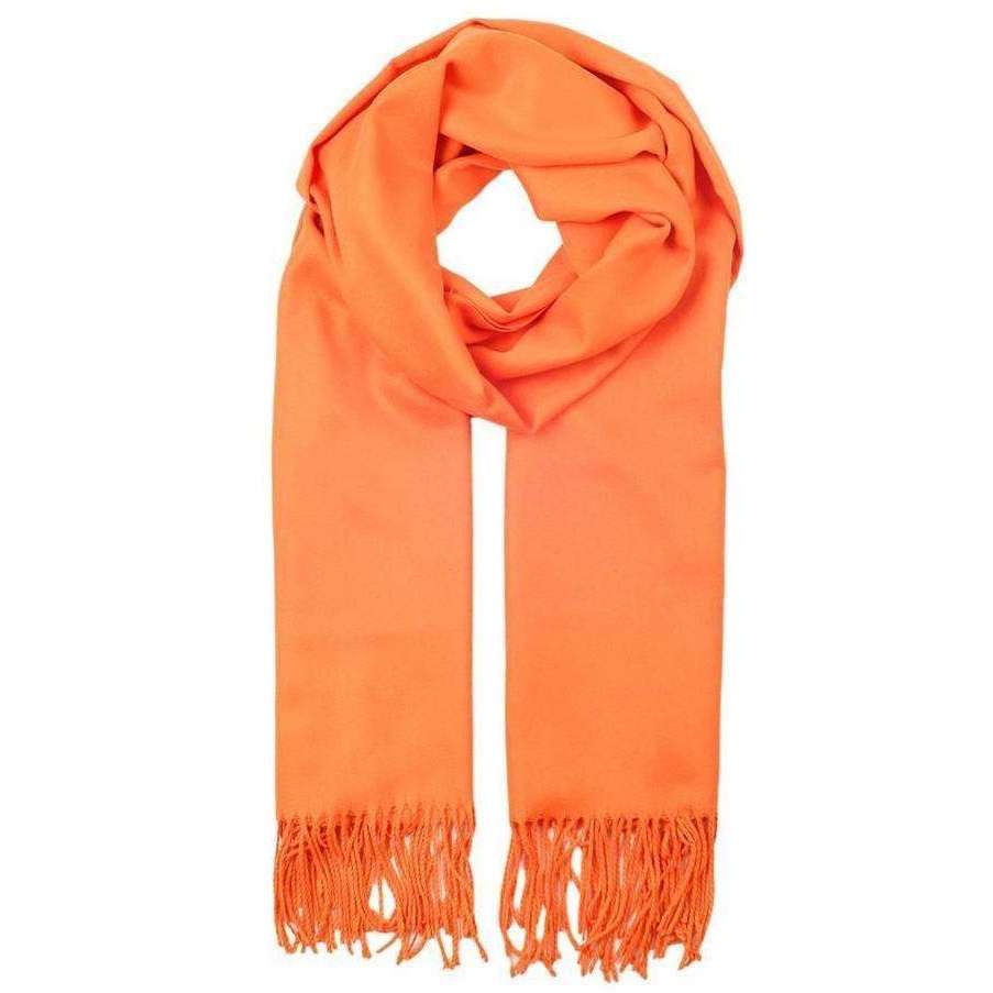 Dents Plain Woven Pashmina Scarf - Orange