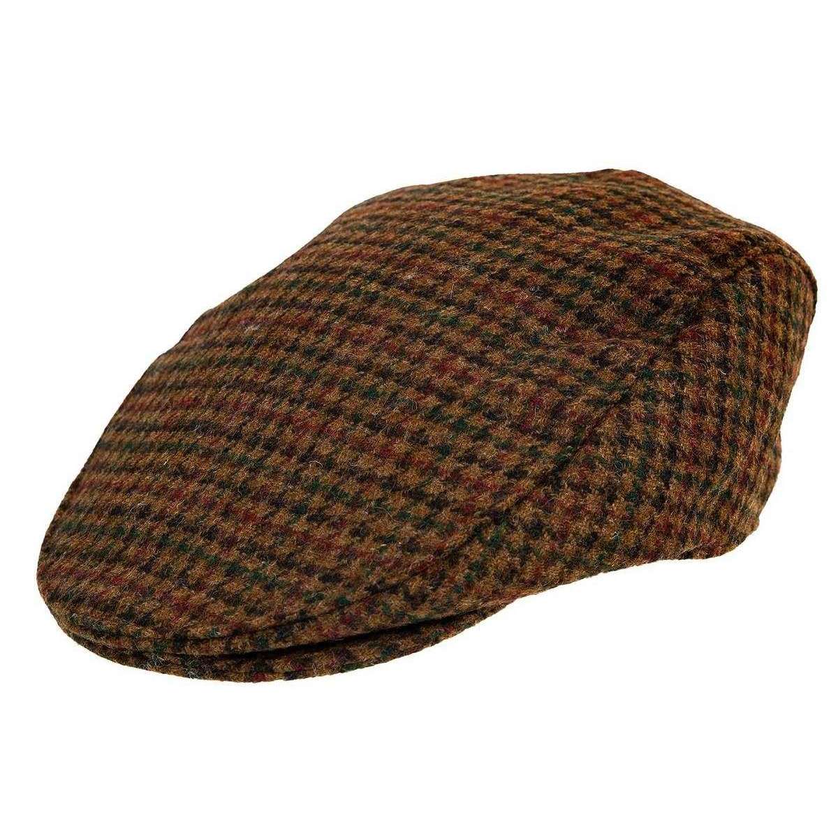 Dents Shearwater Abraham Moon Dogtooth Flat Cap - Cognac Tan - Medium - 58cm | 22.8"