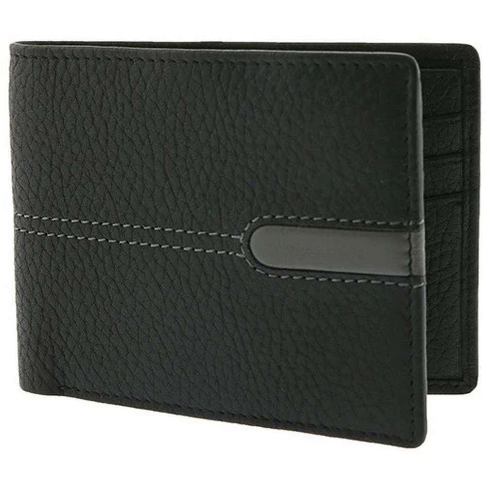 Dents Spey RFID Leather Bifold Wallet - Black/Dove Grey