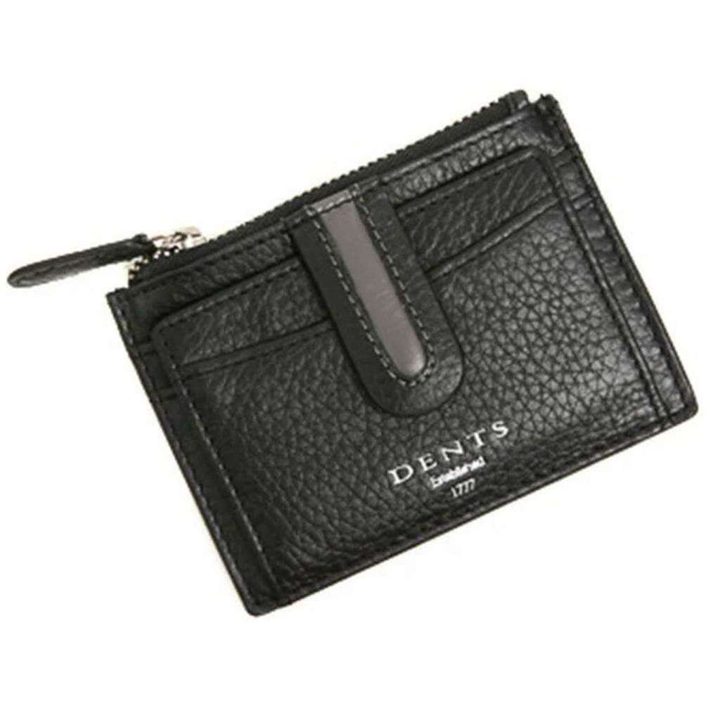 Dents Spey RFID Leather Card Holder - Black/Dove Grey