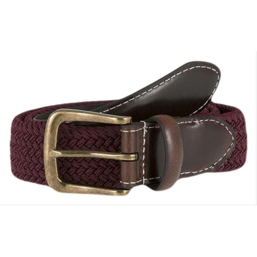 Dents Stretch Elastic Webbing Belt - Burgundy