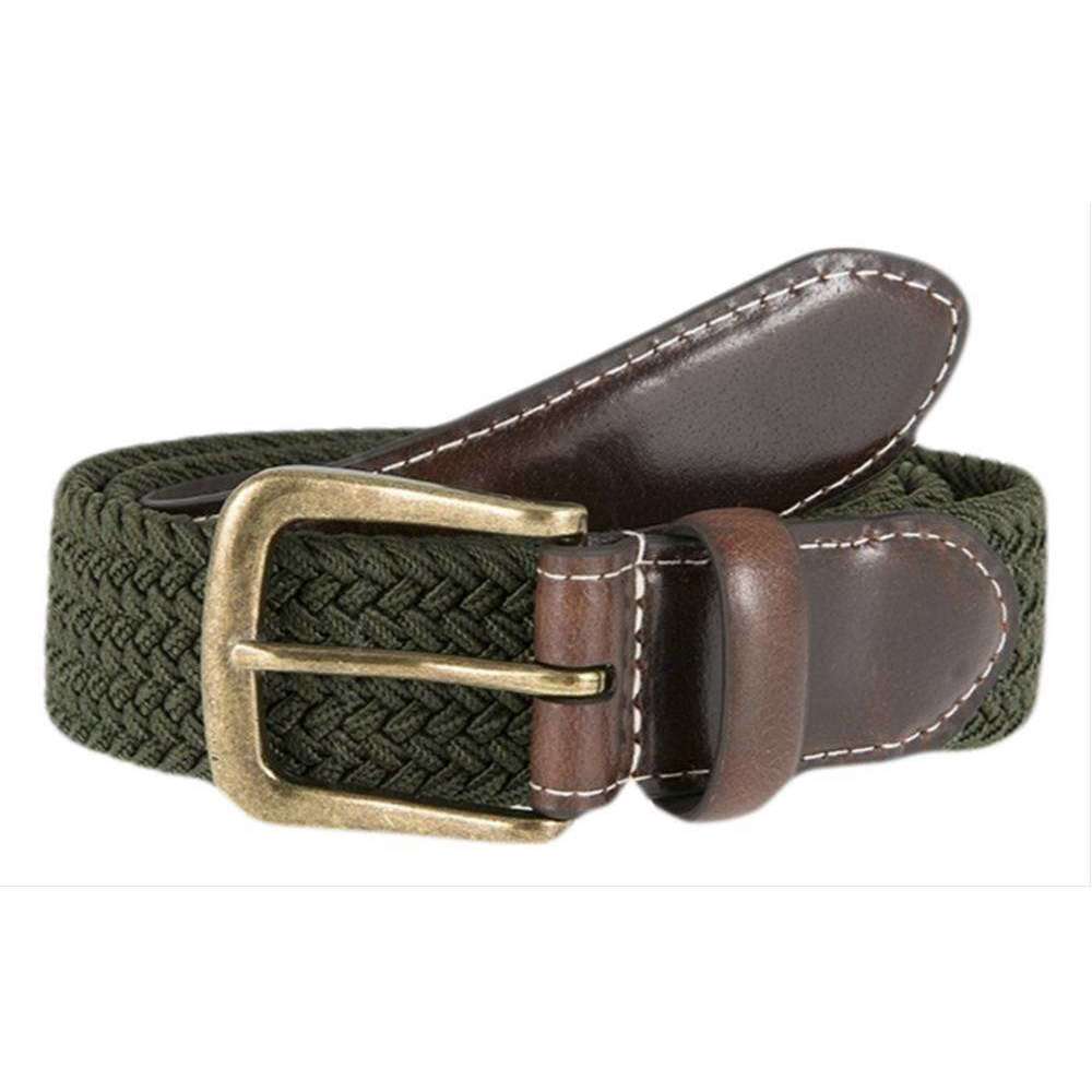 Dents Stretch Elastic Webbing Belt - Olive Green