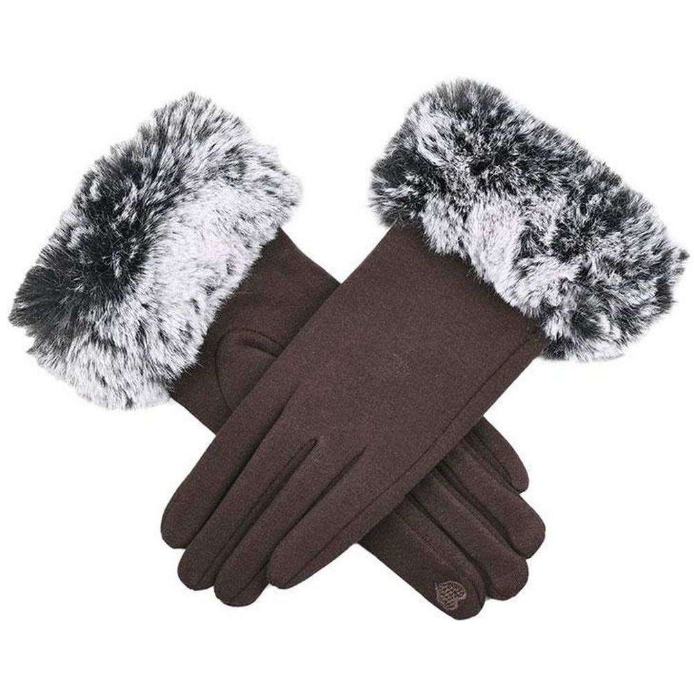 Dents Thermal Tipped Cuff Gloves - Mocca Brown