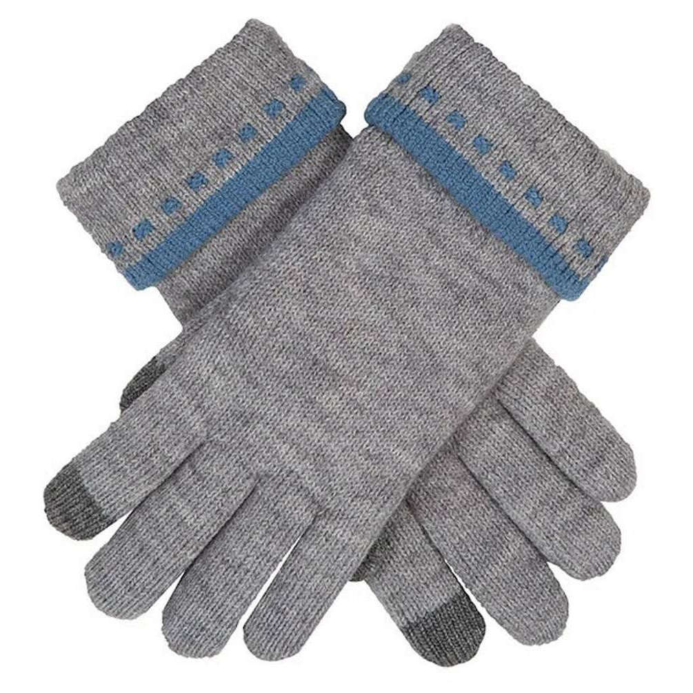 Dents Touchscreen Knitted Gloves - Lake/Dove Grey
