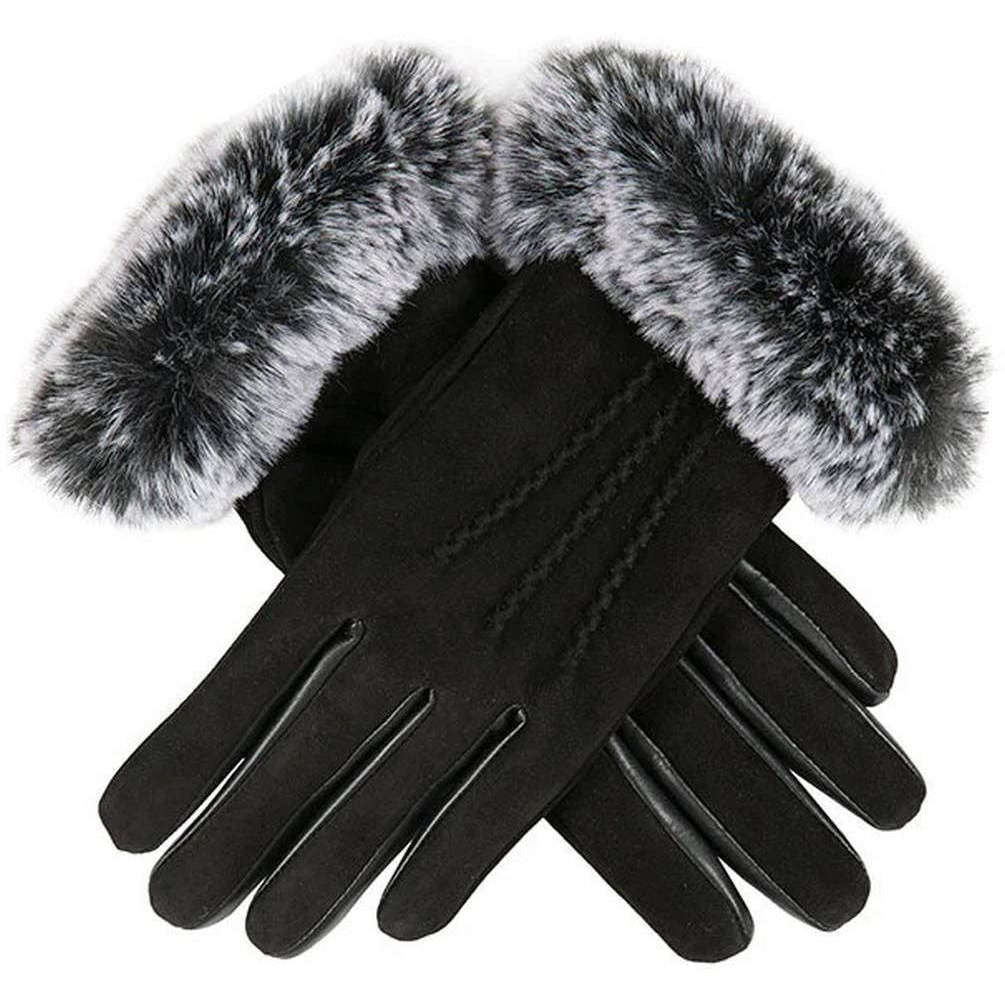 Dents Wendy Nubuck Hairsheep Leather Gloves - Black
