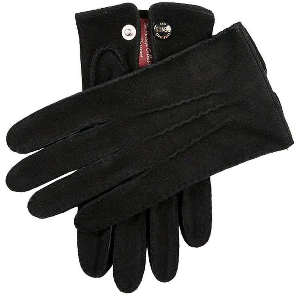 Dents Wroxton Buckskin Leather Gloves - Black