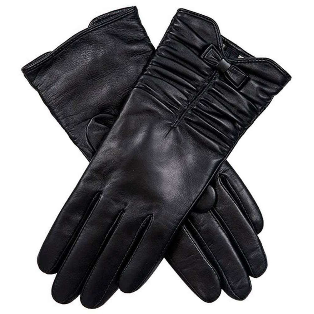 Dents Yvonne Hairsheep Leather Gloves - Black - Small - 7" | 18cm