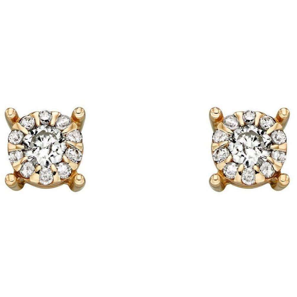 Elements Gold April Birthstone Stud Earrings - Clear/Gold