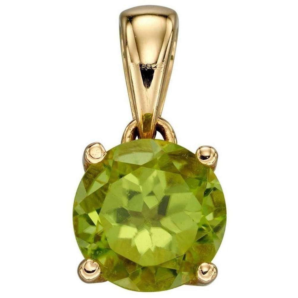 Elements Gold August Birthstone Pendant - Green/Gold