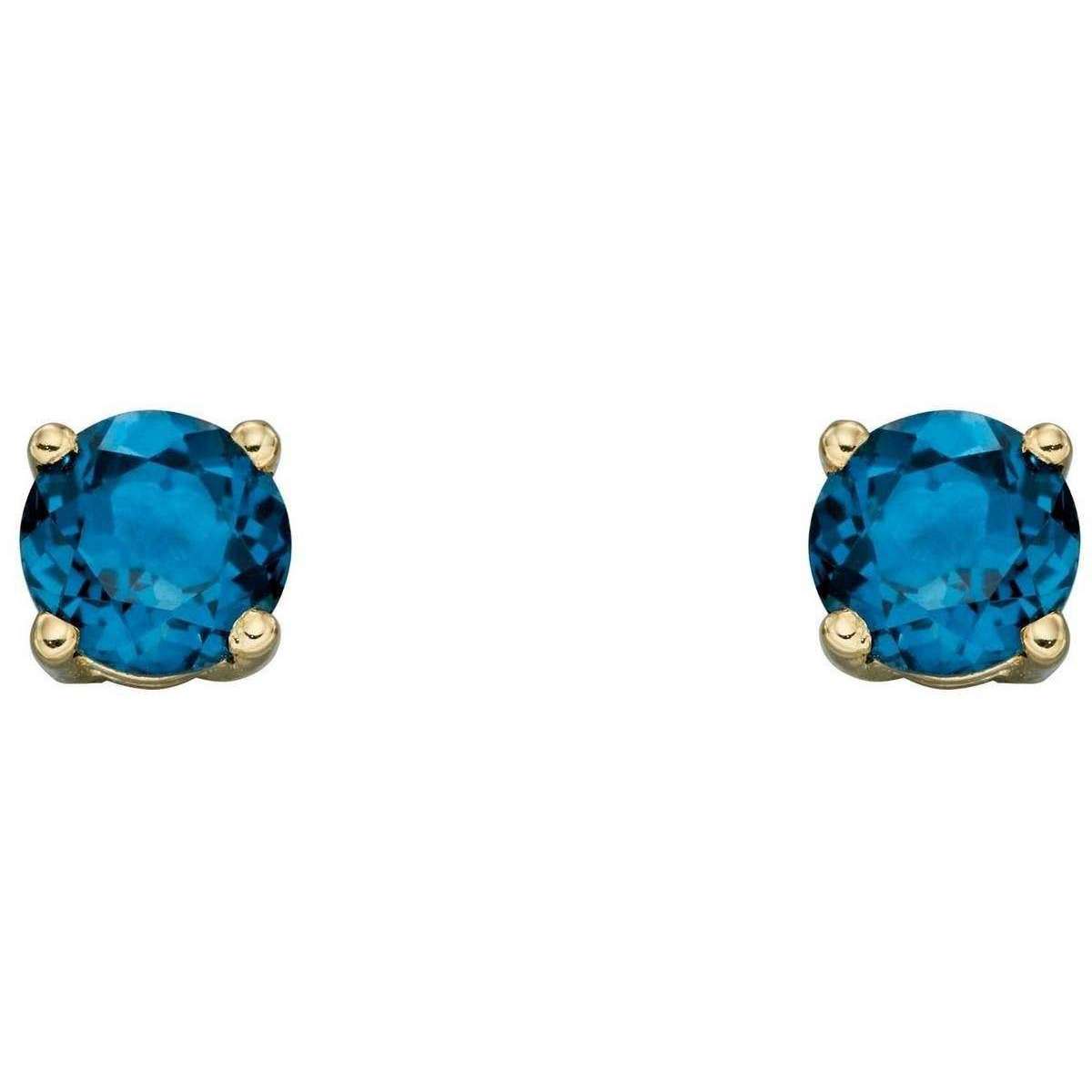 Elements Gold December Birthstone Stud Earrings - Blue/Gold