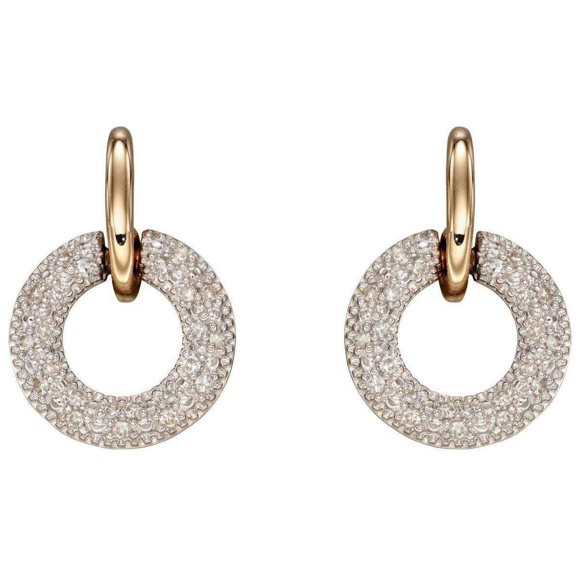 Elements Gold Donut Diamond Earrings - Gold/Clear