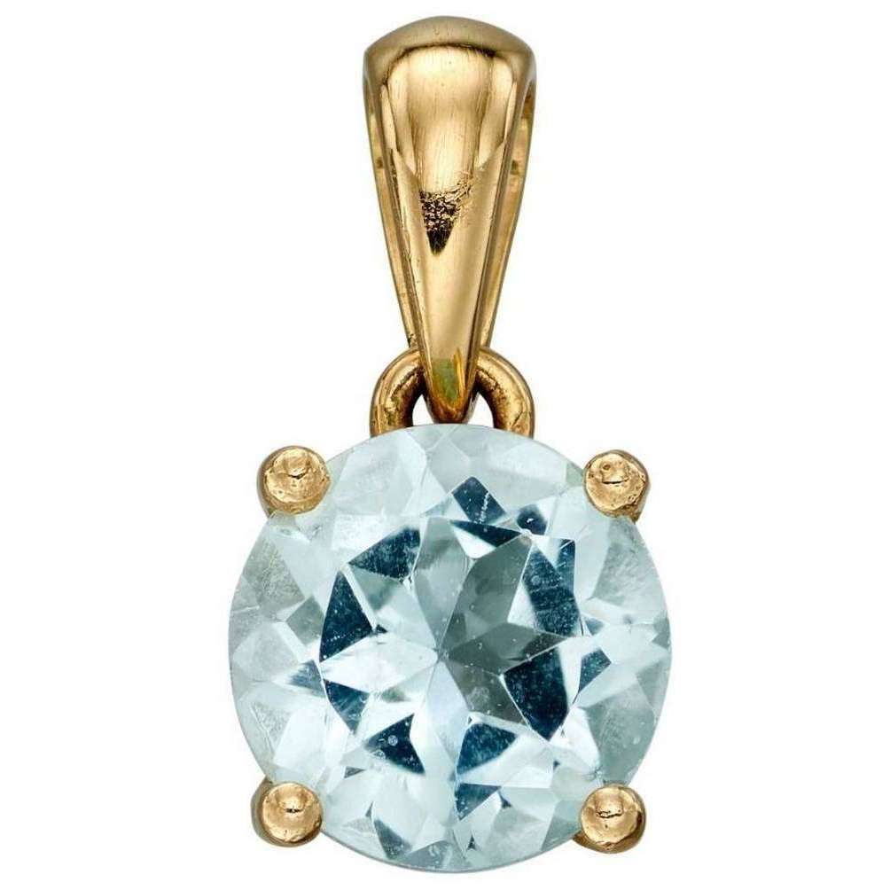 Elements Gold March Birthstone Pendant - Light Blue/Gold