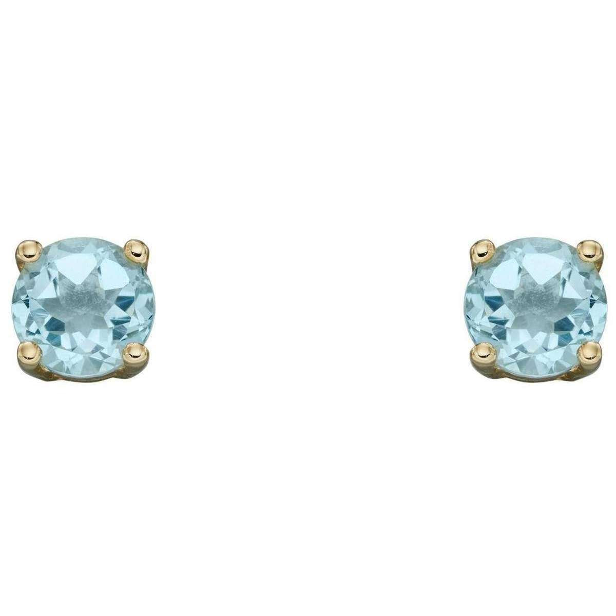 Elements Gold March Birthstone Stud Earrings - Light Blue/Gold