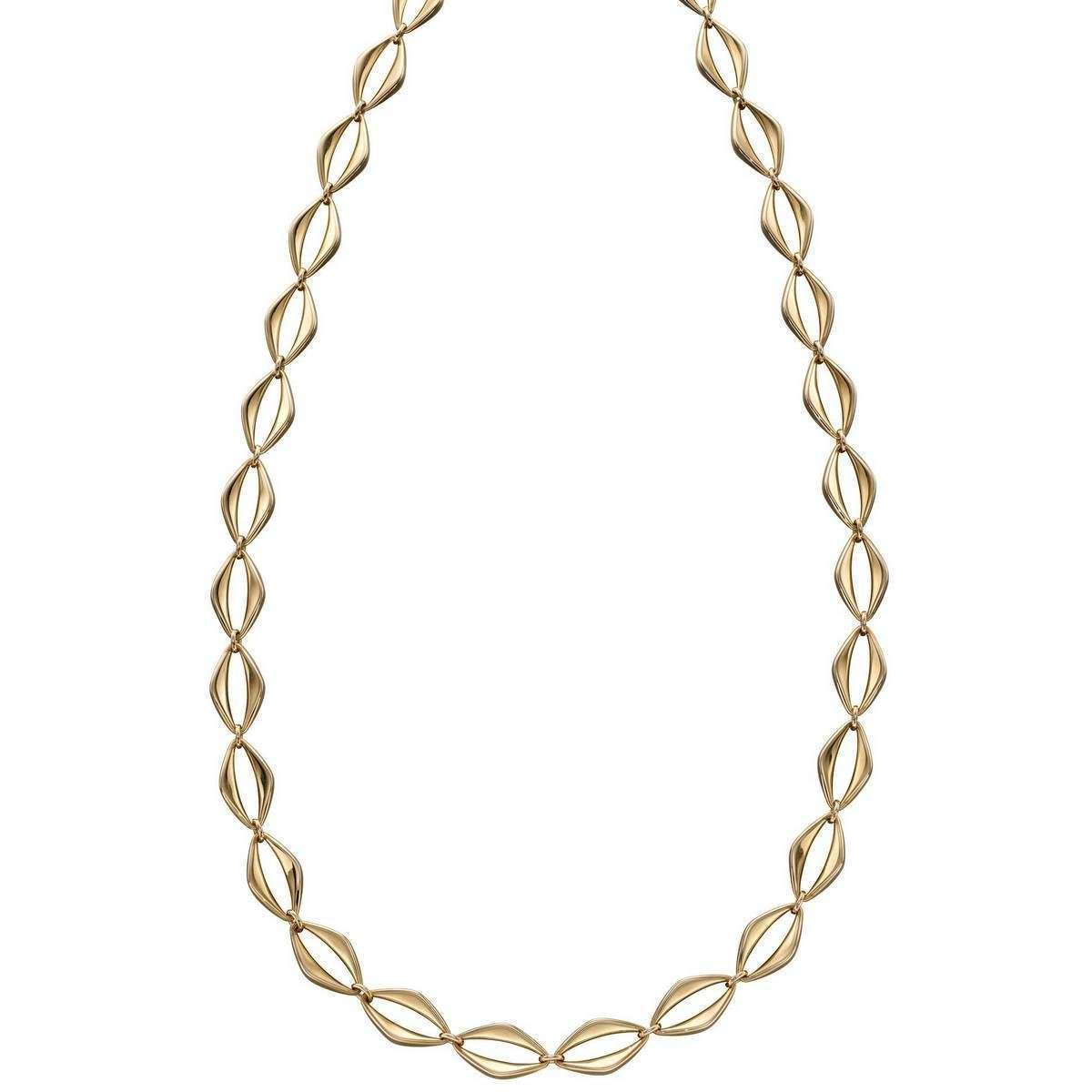 elements gold open eye link necklace - gold