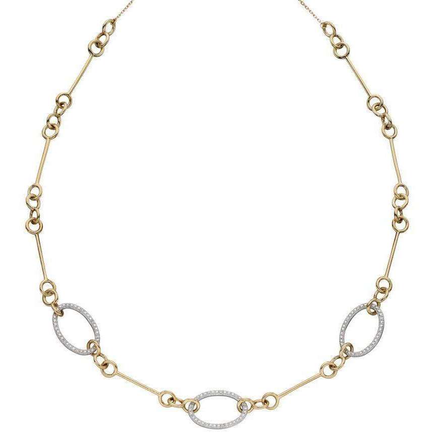 elements gold oval bar necklace - yellow gold/silver