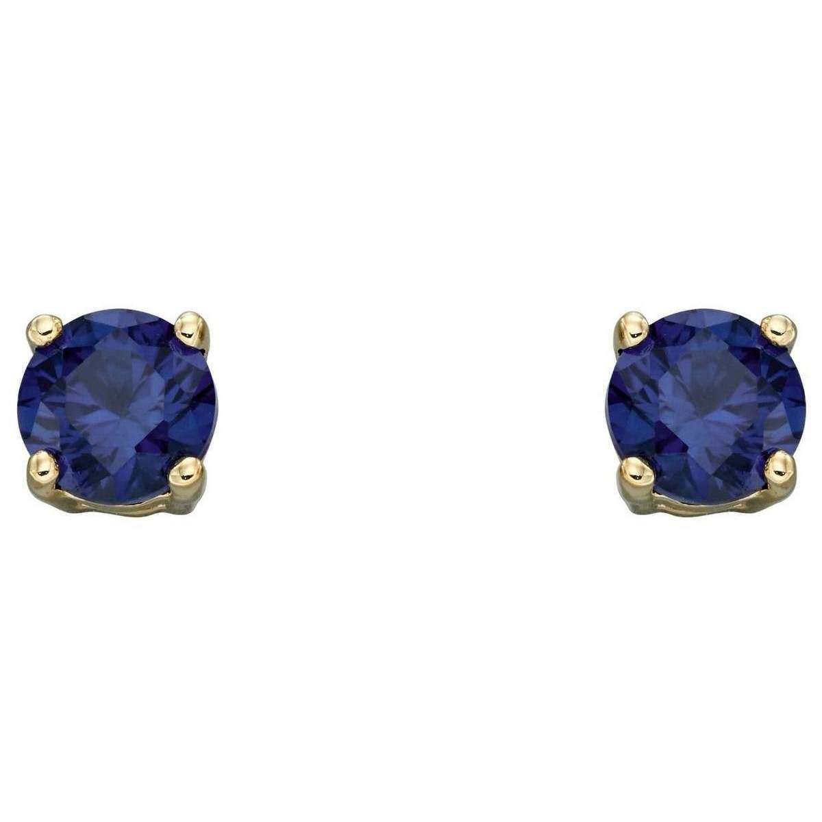 Elements Gold September Birthstone Stud Earrings - Dark Blue/Gold