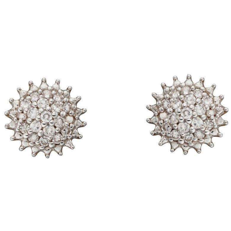 Elements Gold Urchin Cluster Earrings - Yellow Gold/Silver