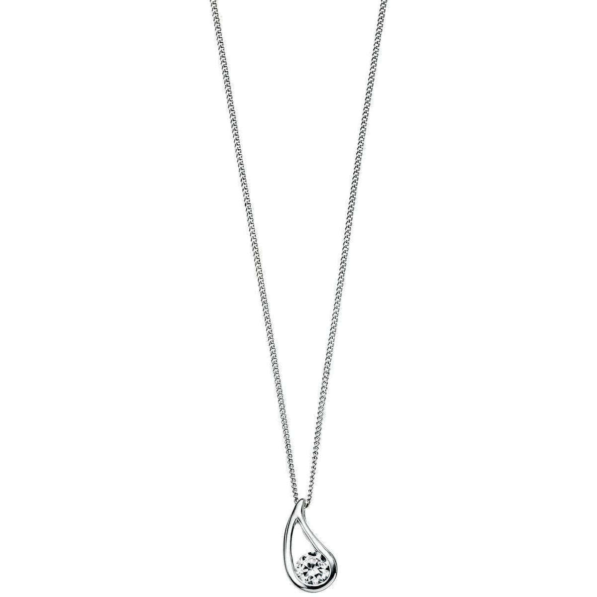 Elements Silver Cosmic Cubic Zirconia Teardrop Pendant - Silver