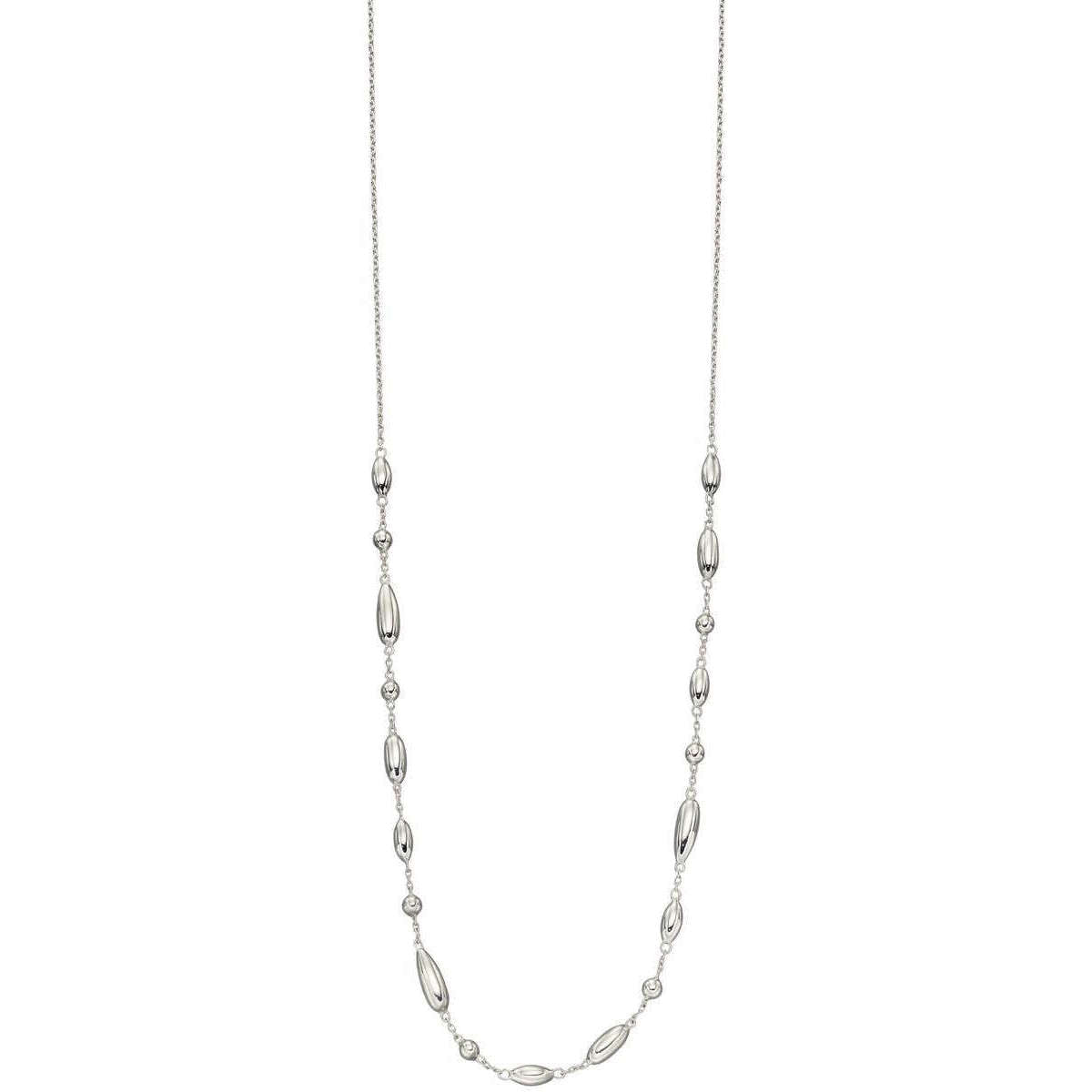 Elements Silver Flower Bud Station Necklace - Silver