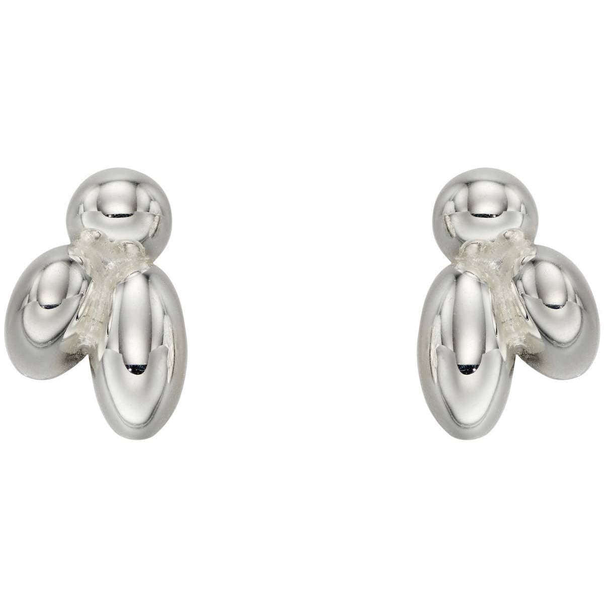 Elements Silver Flower Bud Stud Earrings - Silver