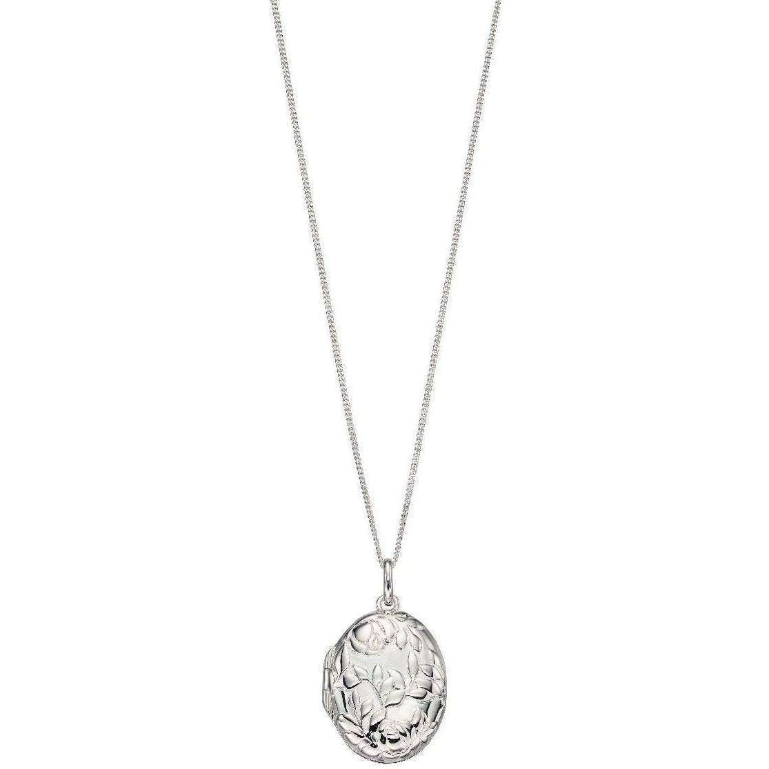 Elements Silver Rose Bush Locket Pendant - Silver