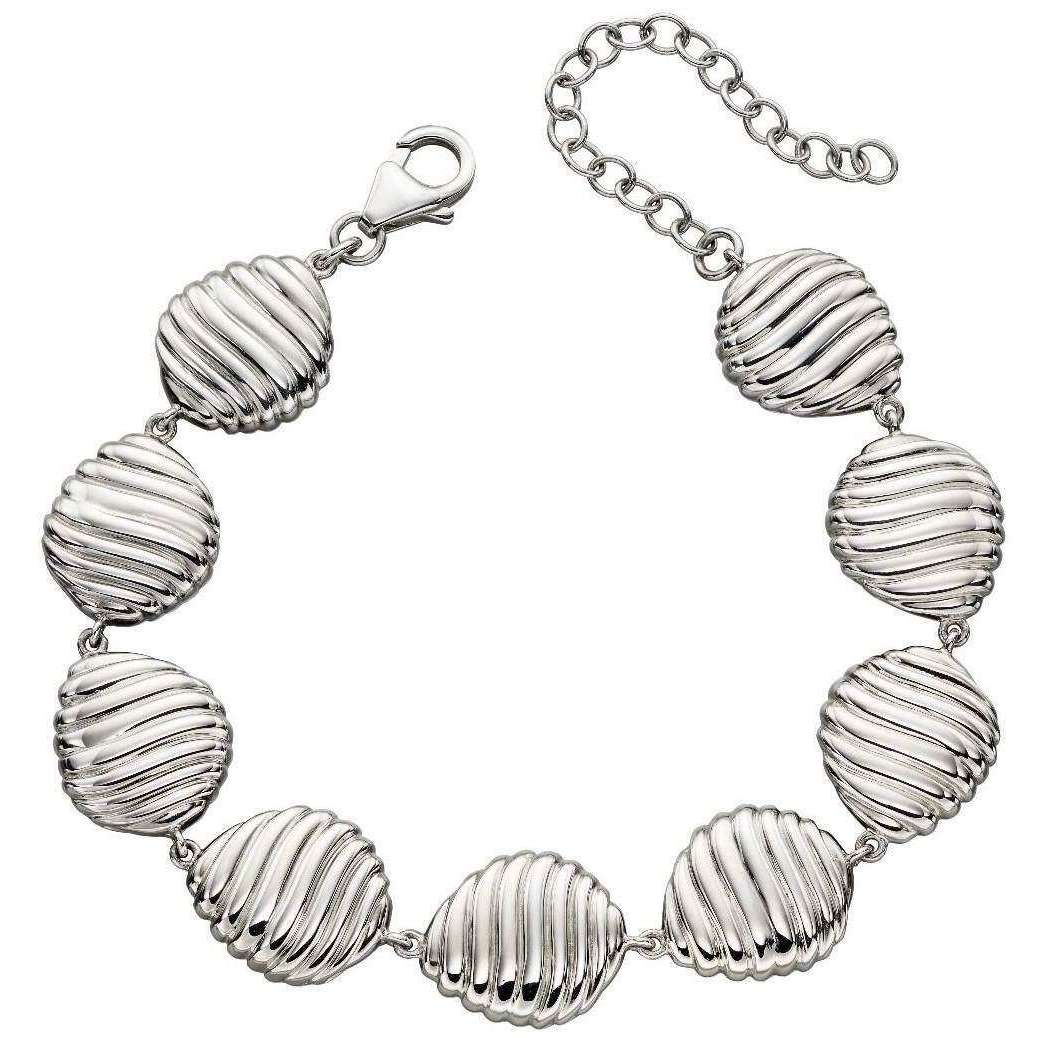 Elements Silver Swirl Pebble Bracelet - Silver